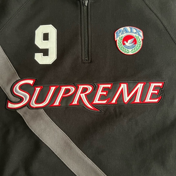 Supreme Equipé Half Zip Sweatshirt Black - Picture 3 of 6